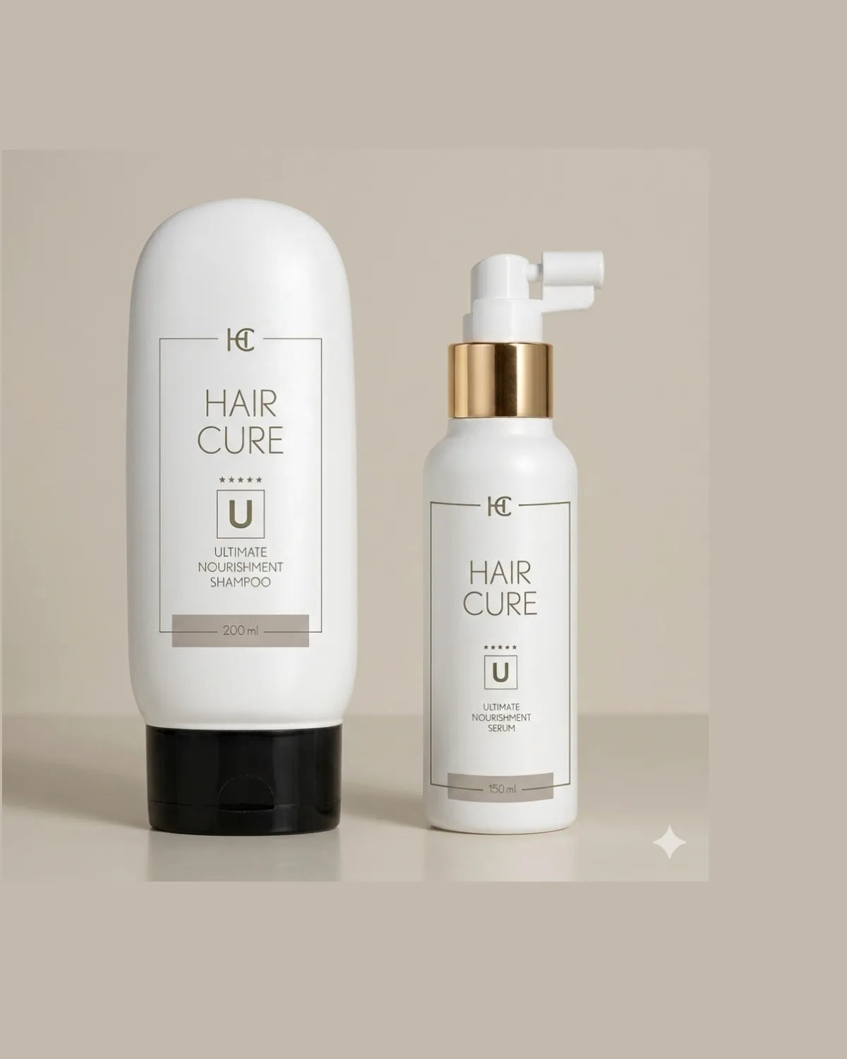 Pełen zestaw HairCure — szampon i serum tworzące sześciotygodniową kurację